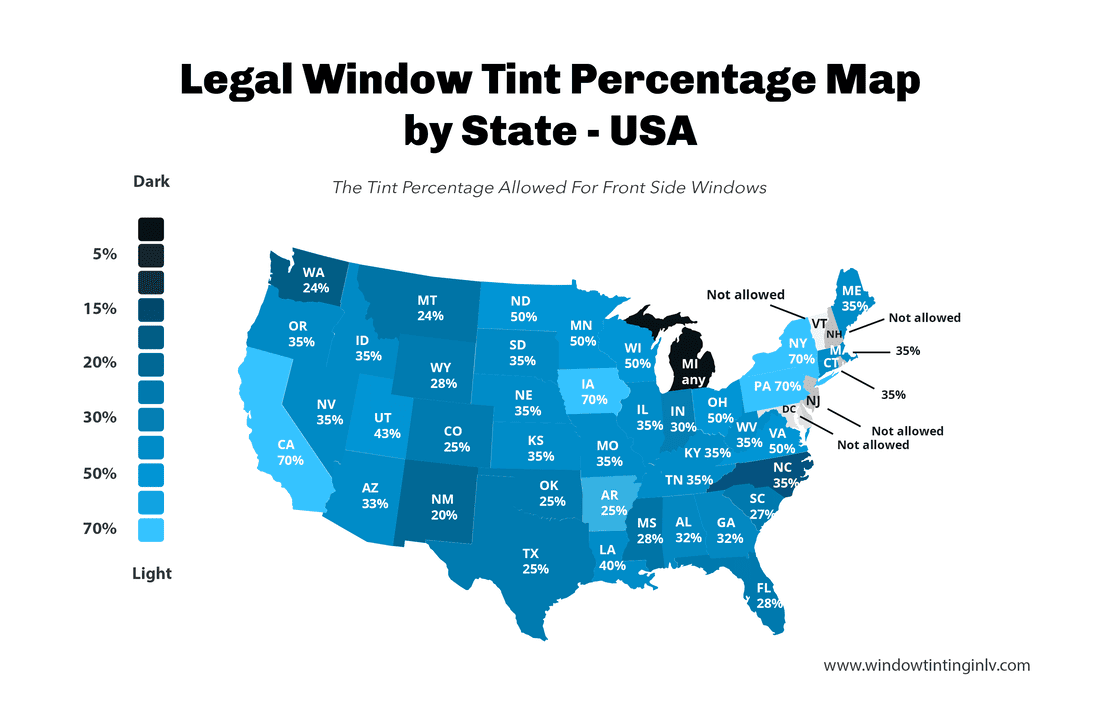 tint percentages in pa